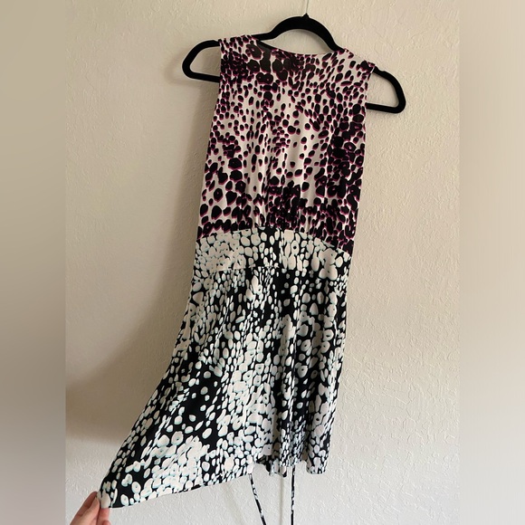 LIKE NEW! Diane Von Furstenberg DVF Oblixe cheetah faux wrap sleeveless dress 10 - Picture 11 of 17